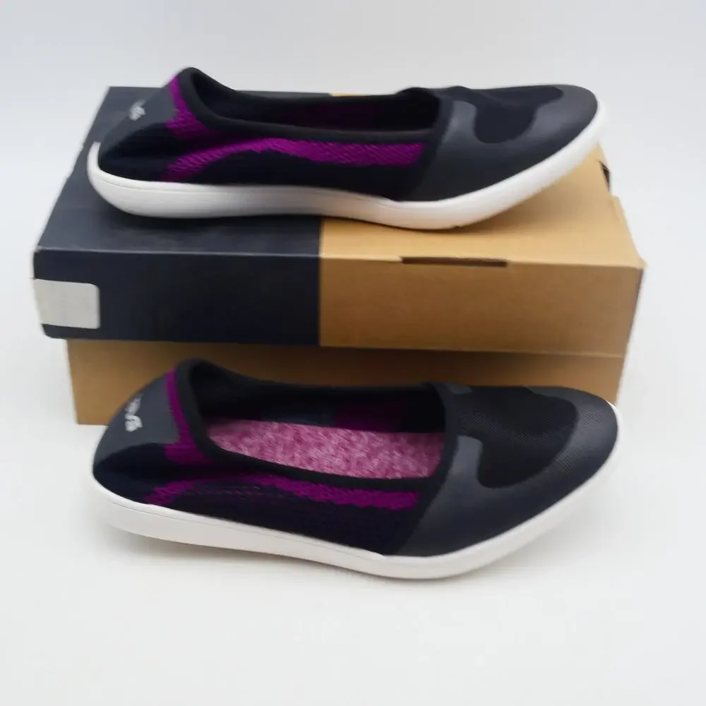 NEW Teva Women's 8 Hydro-Life Ballet Flats Slip on Shoes Black Purple
